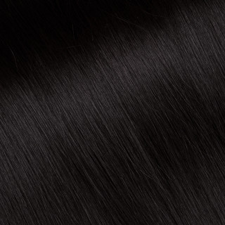 Славянские волосы в срезе окрашенные № 1, черный
